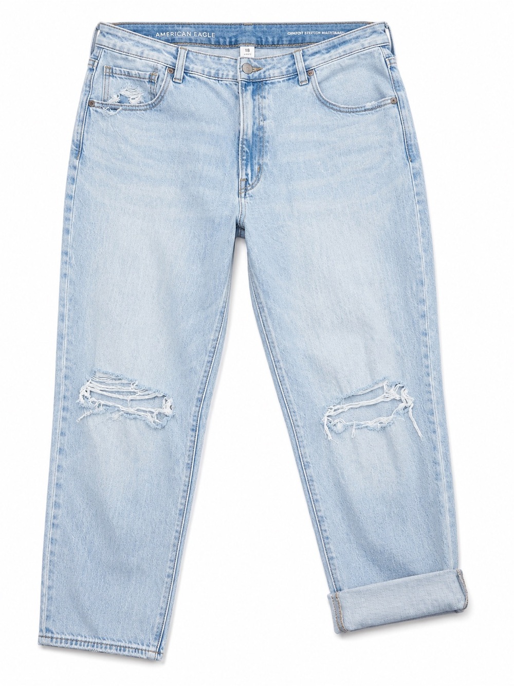 American Eagle Outfitters Light Wash Distressed Boyfriend Jeans